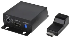 [EBC-S14895-B0] Déport HDMI sur 50m avec une extrémité de taille réduite télé-alimentée (alimentation uniquement coté émetteur)Câble de liaison de type réseau informatique en UTP ou FTP, CAT5E ou CAT6