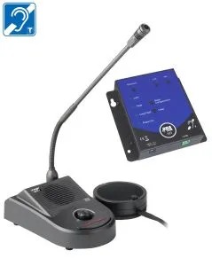 [JDM-PACK-DUO-2] Ensemble acoustique et induction composé du Kit PDA103C et de l’interphone de guichet GM 22 P pour améliorer la communication pour des personnes malentendantes dans un petit périmètre dans les lieux recevant du public.