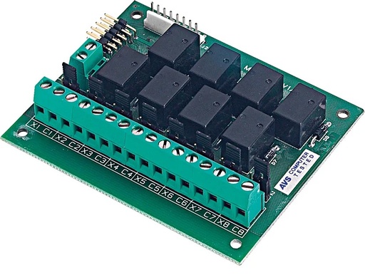 [AVS-MR8] Interface transformant 8 open collector en 8 sorties relais NF - fonctionne avec centrales AVS, SAT03, SAT WS, STARTEL, INT 4 WS, …