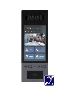 [AKU-X915S-BIM] Interphone vidéo Android SIP avec boucle magnétique, reconnaisance faciale et écran 8'' 1080p IK10. Double caméra 2MP Grand angle 115°. Façade Acier inoxydable. Prévoir boitier de montage.