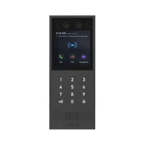 [AKU-X912S-BIM] Interphone vidéo Android SIP écran 4' 1080p IK10 avec boucle magnetique, clavier numérique. Caméra 2MP Grand angle 115°. Façade Acier inoxydable. Montage saillie