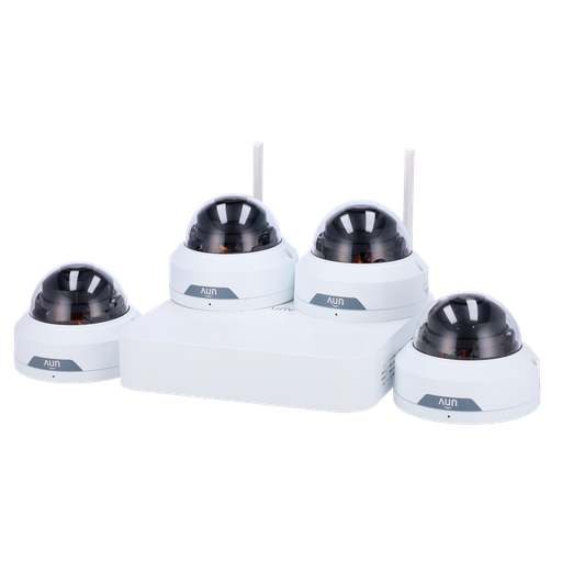 [UNV-KIT114-D42W] Kit de vidéosurveillance Uniview - Connexion Ethernet et WiFi - NVR 4 canaux IP - 4 caméras dômes IP67 - Plug & play - Interface WEB, CMS, Smartphone et NVR