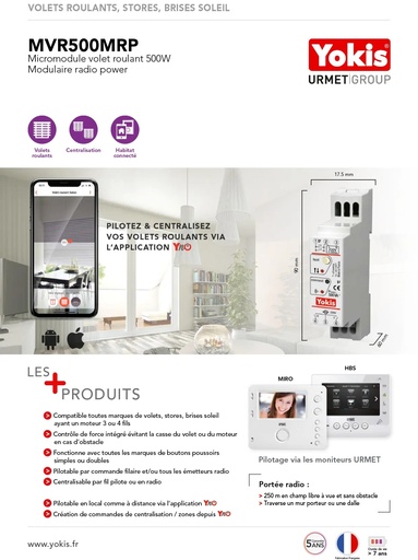 [YOK-MVR500MRP] Micromodule volet roulant modulaire radio Power