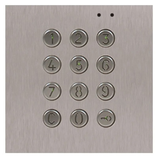 [EVI-GNX3301] Module NEXA en inox 316L avec clavier codé touches métalliques rétro-éclairées : - 2 relais NO/NF paramètrables impulsionnel ou bi-stable,   - 999 codes - 2 sorties relais libres de tension