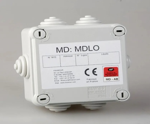 [FIN-ACCPA002] MDLO - Module déporté adressable pour ligne collective ouverte. 1 module par DAS à émission. Maximum 15 par ligne.
