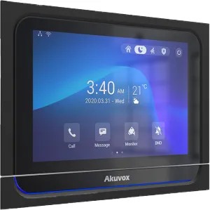 [AKU-X933] Moniteur SIP d'intérieur avec ecran LCD tactile 7'' et caméra  (Version Android), Façade plastique