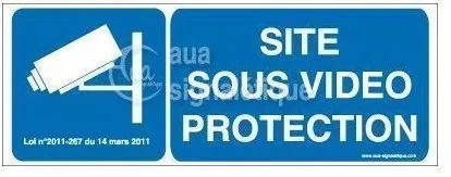 [ADE-3927-B-V-200] Panneau Site Sous Vidéo Protection 200x75 mm Vinyl adhésif 