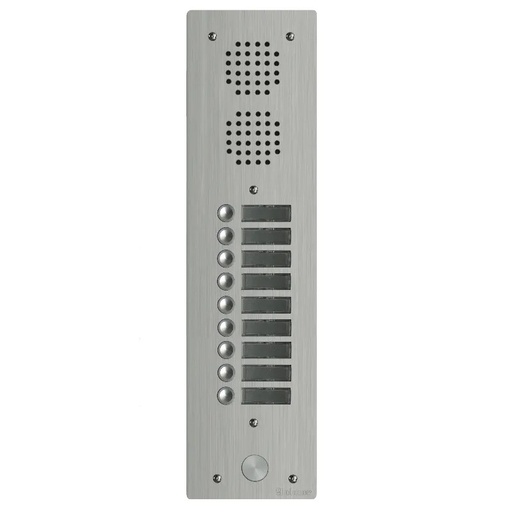 [EVI-UHR1010] Platine aluminium HAUT-RISQUE audio 10 appels 1 rangée