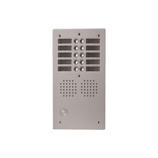 [EVI-UHR2010] Platine aluminium HAUT-RISQUE audio 10 appels 2 rangées