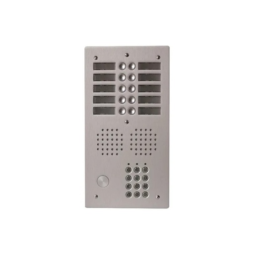 [EVI-UHRCL2010] Platine aluminium HAUT-RISQUE audio 10 appels 2 rangées avec clavier