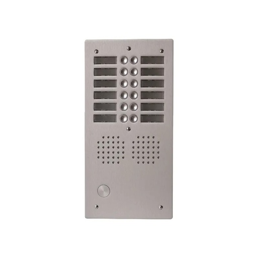 [EVI-UHR2012] Platine aluminium HAUT-RISQUE audio 12 appels 2 rangées