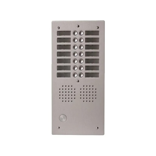 [EVI-UHR2014] Platine aluminium HAUT-RISQUE audio 14 appels 2 rangées