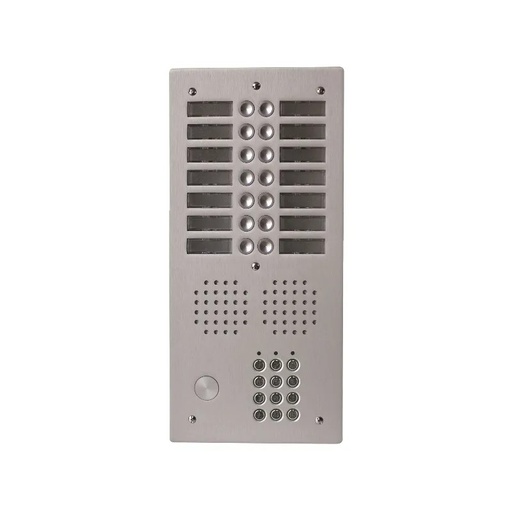 [EVI-UHRCL2014] Platine aluminium HAUT-RISQUE audio 14 appels 2 rangées avec clavier