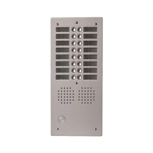 [EVI-UHR2016] Platine aluminium HAUT-RISQUE audio 16 appels 2 rangées