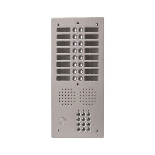 [EVI-UHRCL2016] Platine aluminium HAUT-RISQUE audio 16 appels 2 rangées avec clavier