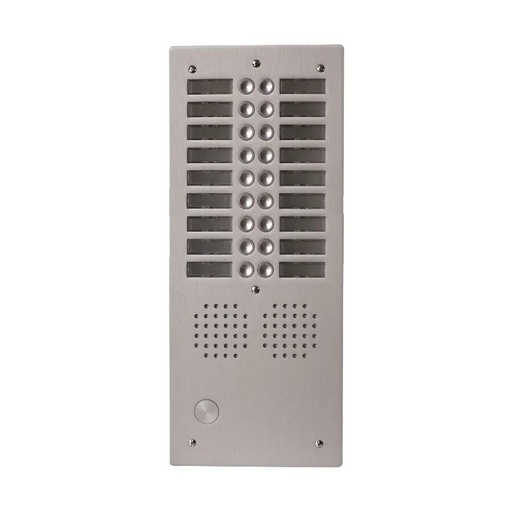 [EVI-UHR2018] Platine aluminium HAUT-RISQUE audio 18 appels 2 rangées