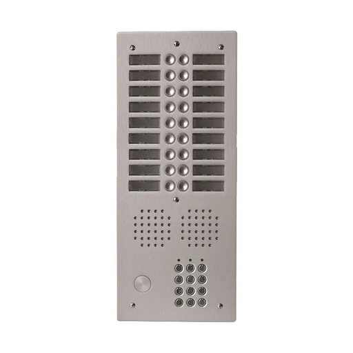 [EVI-UHRCL2018] Platine aluminium HAUT-RISQUE audio 18 appels 2 rangées avec clavier