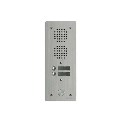 [EVI-UHR1002] Platine aluminium HAUT-RISQUE audio 2 appels 1 rangée
