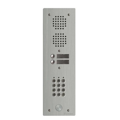 [EVI-UHRCL1002] Platine aluminium HAUT-RISQUE audio 2 appels 1 rangée avec clavier