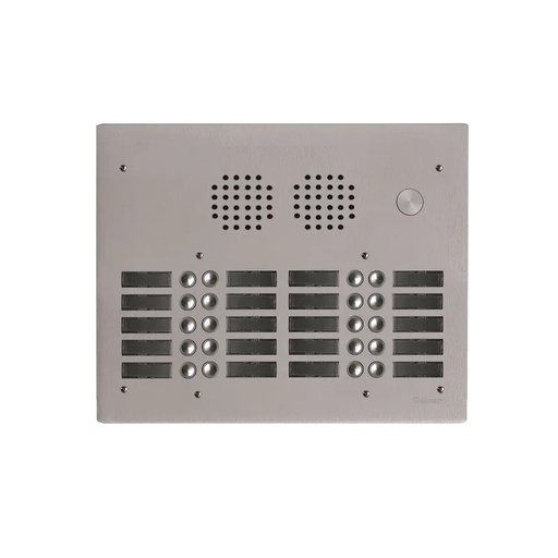 [EVI-UHR4020] Platine aluminium HAUT-RISQUE audio 20 appels 4 rangées