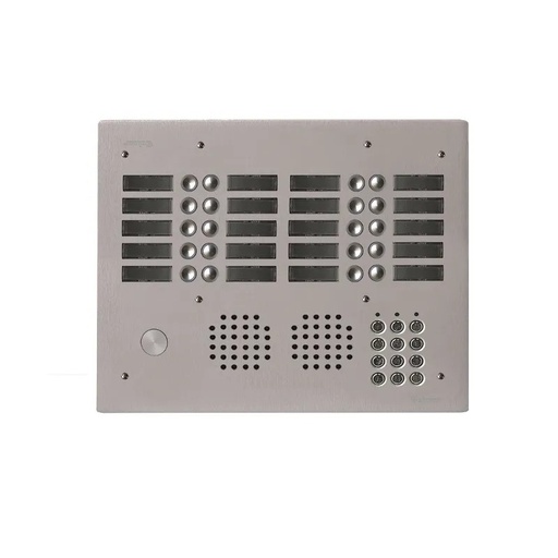 [EVI-UHRCL4020] Platine aluminium HAUT-RISQUE audio 20 appels 4 rangées avec clavier