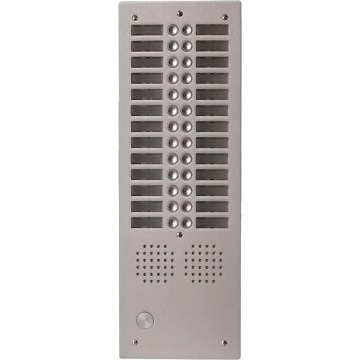 [EVI-UHR2028] Platine aluminium HAUT-RISQUE audio 28 appels 2 rangées