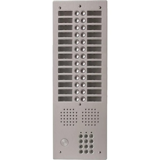 [EVI-UHRCL2028] Platine aluminium HAUT-RISQUE audio 28 appels 2 rangées avec clavier