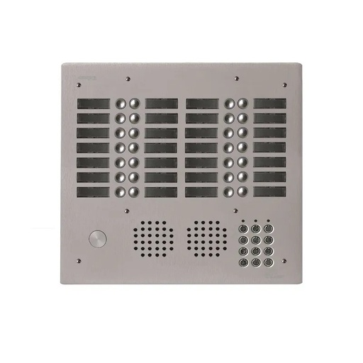 [EVI-UHRCL4028] Platine aluminium HAUT-RISQUE audio 28 appels 4 rangées avec clavier