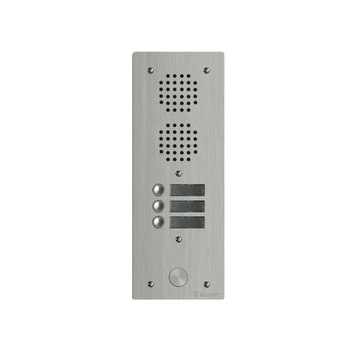 [EVI-UHR1003] Platine aluminium HAUT-RISQUE audio 3 appels 1 rangée
