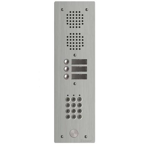 [EVI-UHRCL1003] Platine aluminium HAUT-RISQUE audio 3 appels 1 rangée avec clavier