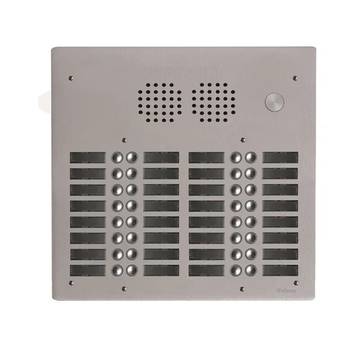 [EVI-UHR4032] Platine aluminium HAUT-RISQUE audio 32 appels 4 rangées