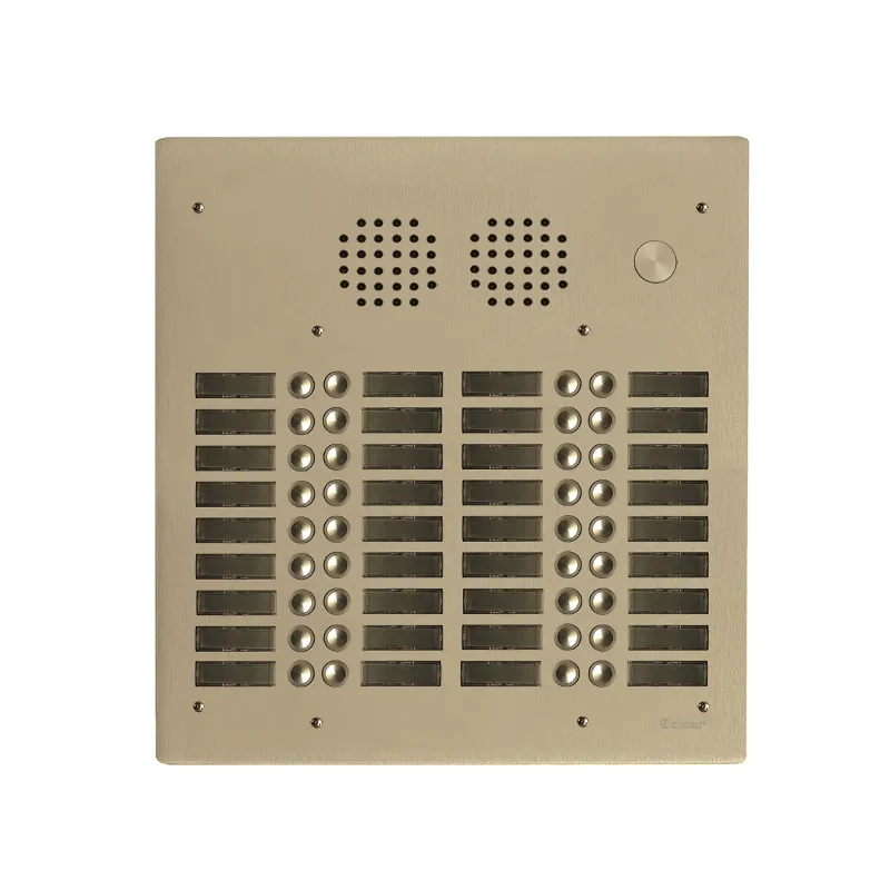 [EVI-UHR4036/CH] Platine aluminium HAUT-RISQUE audio 36 appels 4 rangées Anodisée CHAMPAGNE