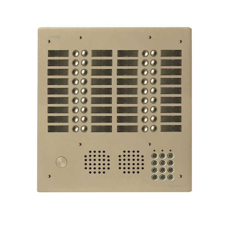 [EVI-UHRCL4036/CH] Platine aluminium HAUT-RISQUE audio 36 appels 4 rangées avec clavier Anodisée CHAMPAGNE