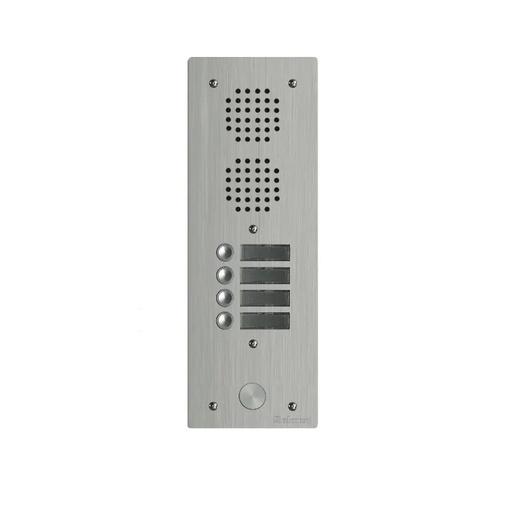 [EVI-UHR1004] Platine aluminium HAUT-RISQUE audio 4 appels 1 rangée