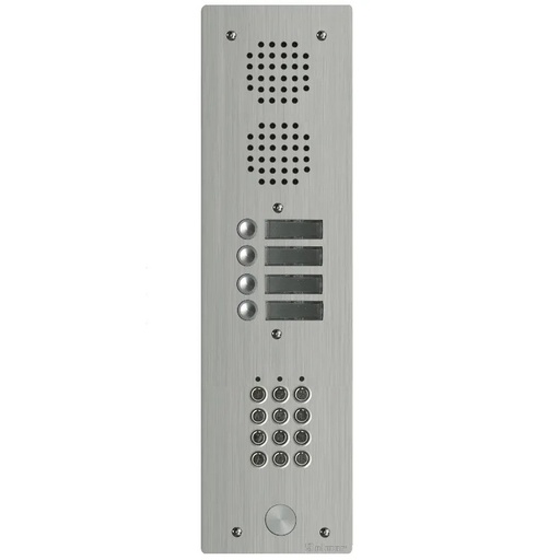 [EVI-UHRCL1004] Platine aluminium HAUT-RISQUE audio 4 appels 1 rangée avec clavier