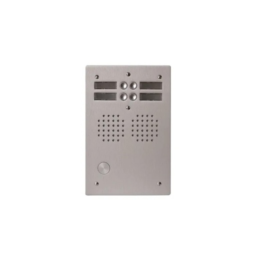 [EVI-UHR2004] Platine aluminium HAUT-RISQUE audio 4 appels 2 rangées