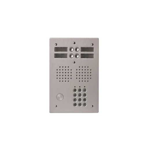[EVI-UHRCL2004] Platine aluminium HAUT-RISQUE audio 4 appels 2 rangées avec clavier
