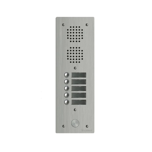[EVI-UHR1005] Platine aluminium HAUT-RISQUE audio 5 appels 1 rangée