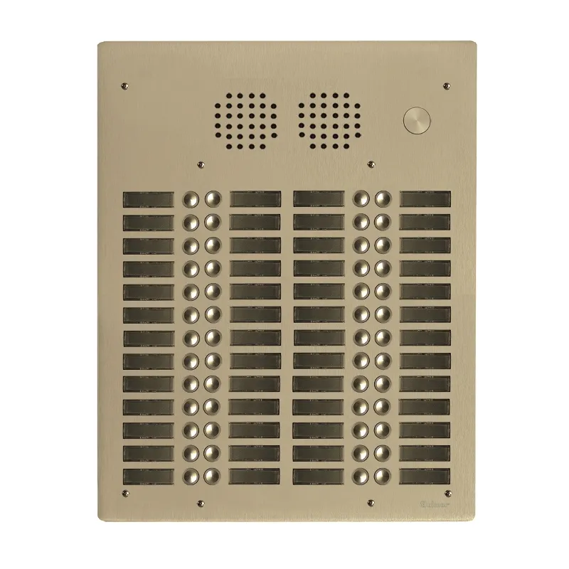 [EVI-UHR4052/CH] Platine aluminium HAUT-RISQUE audio 52 appels 4 rangées Anodisée CHAMPAGNE