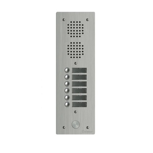 [EVI-UHR1006] Platine aluminium HAUT-RISQUE audio 6 appels 1 rangée