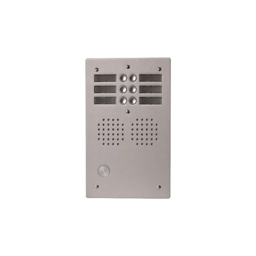 [EVI-UHR2006] Platine aluminium HAUT-RISQUE audio 6 appels 2 rangées