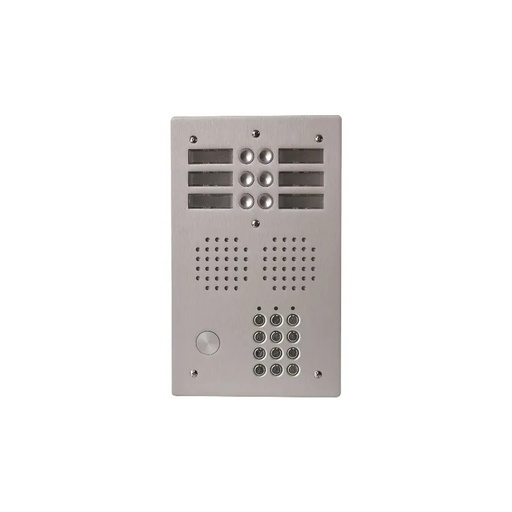 [EVI-UHRCL2006] Platine aluminium HAUT-RISQUE audio 6 appels 2 rangées avec clavier