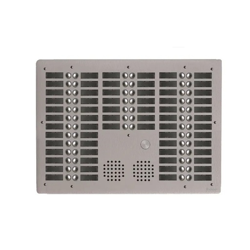 [EVI-UHR6066] Platine aluminium HAUT-RISQUE audio 66 appels 4 rangées