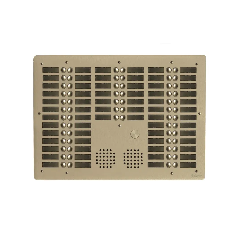 [EVI-UHR6066/CH] Platine aluminium HAUT-RISQUE audio 66 appels 4 rangées Anodisée CHAMPAGNE