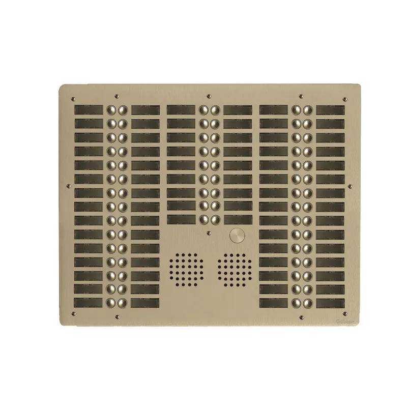 [EVI-UHR6078/CH] Platine aluminium HAUT-RISQUE audio 78 appels 4 rangées Anodisée CHAMPAGNE