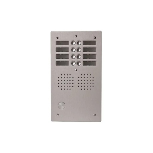 [EVI-UHR2008] Platine aluminium HAUT-RISQUE audio 8 appels 2 rangées