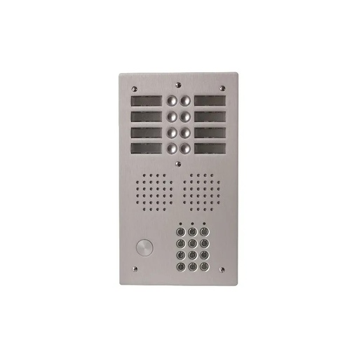 [EVI-UHRCL2008] Platine aluminium HAUT-RISQUE audio 8 appels 2 rangées avec clavier