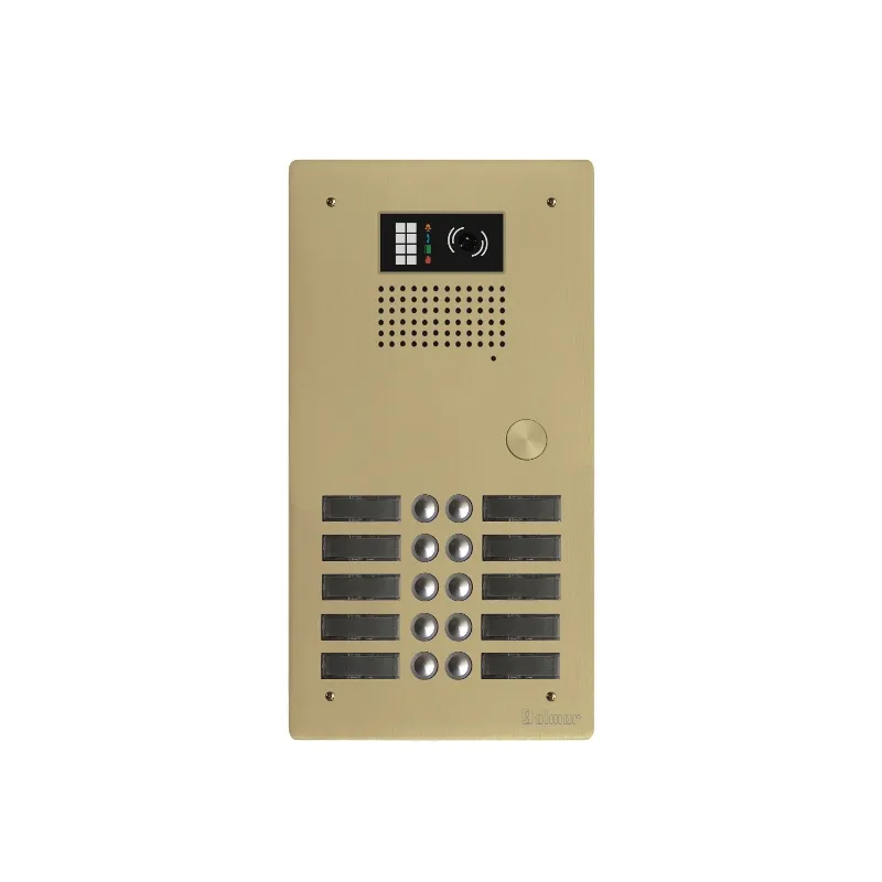 [EVI-GTV62/210CH] Platine aluminium HAUT-RISQUE audio/vidéo  (GB2)   10 boutons 2 rangées  Anodisée Champagne