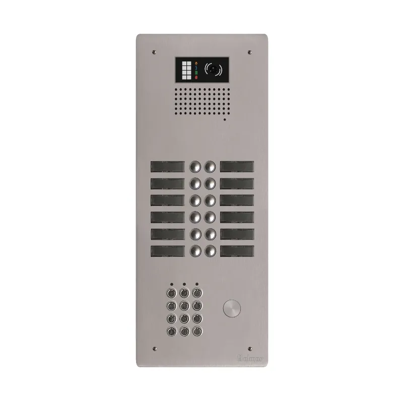 [EVI-GTV62CL/212] Platine aluminium HAUT-RISQUE audio/vidéo  (GB2)  12 boutons 2 rangées + clavier