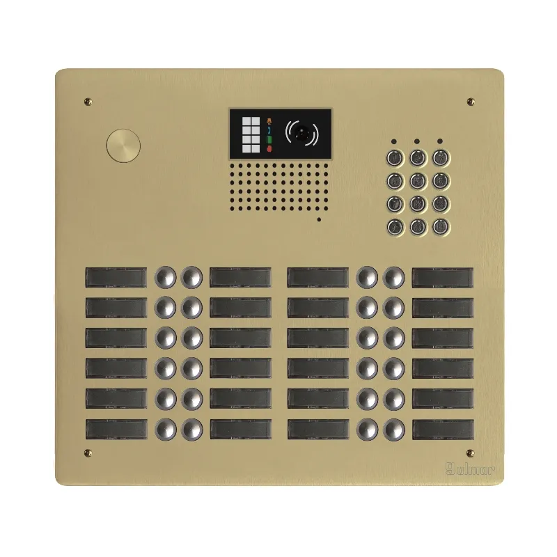 [EVI-GTV62CL/424CH] Platine aluminium HAUT-RISQUE audio/vidéo  (GB2)  24 boutons 4 rangées + clavier  Anodisée Champagne